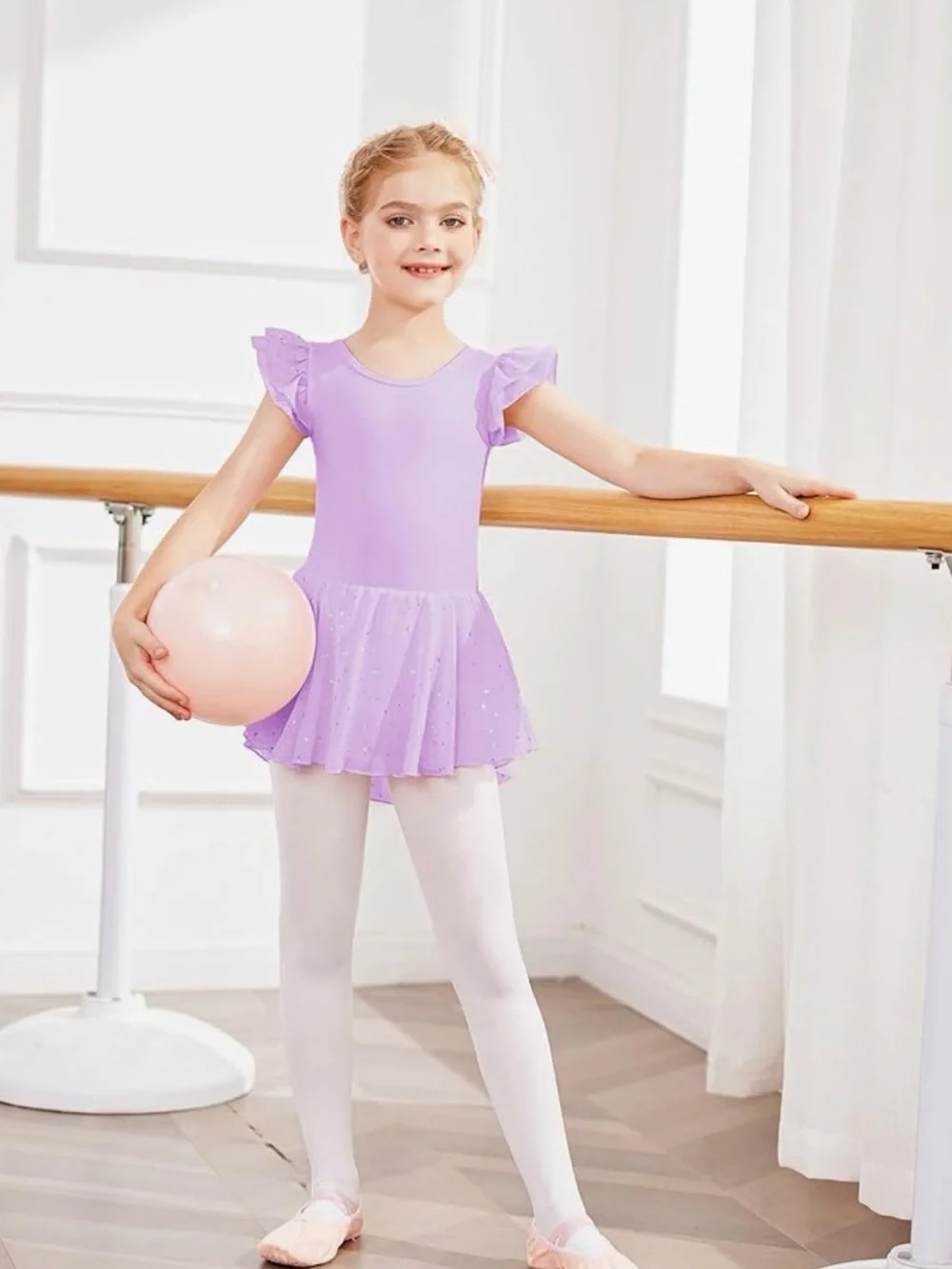 Girls' Lilac Dance Leotard with Sparkle Skirt